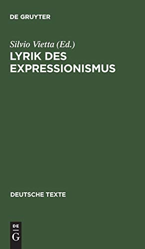 Lyrik des Expressionismus (Deutsche Texte, 37) von de Gruyter